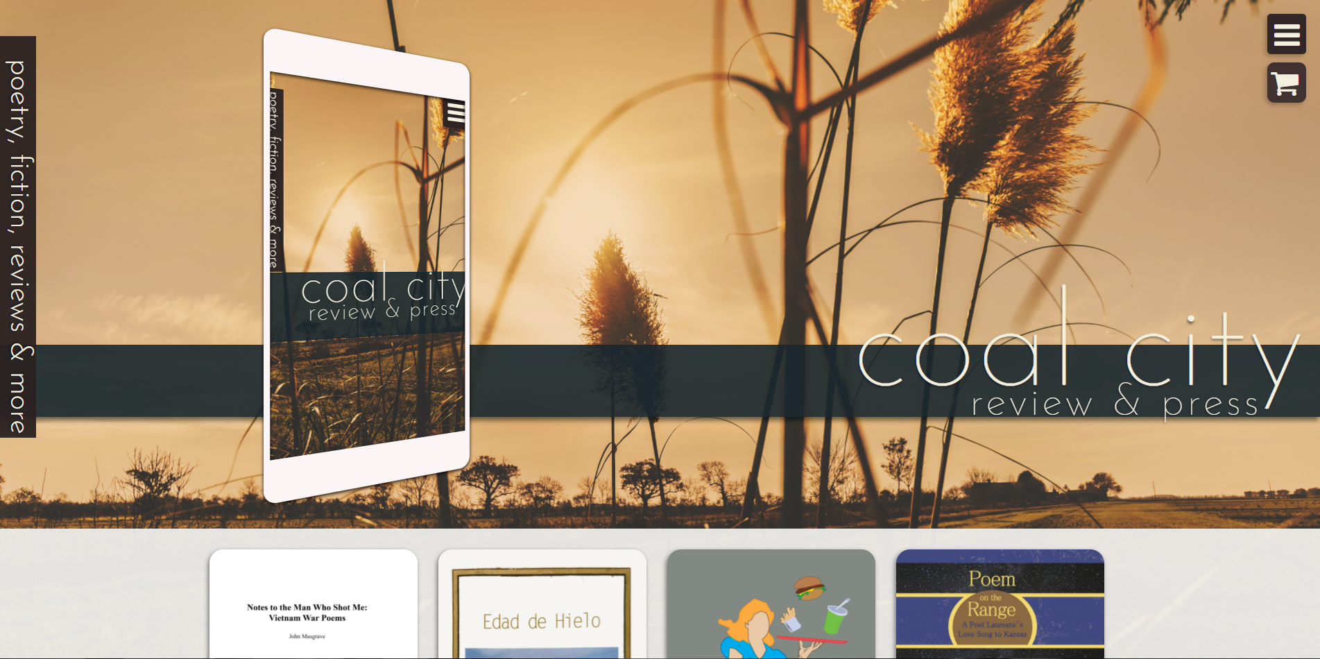 screenshot of front page of coalcitypress.com on desktop and mobile