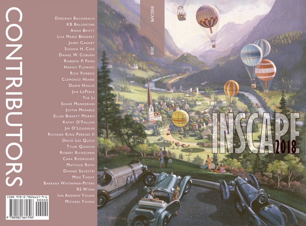 Inscape 2018 final cover design, original artwork by Michael Young